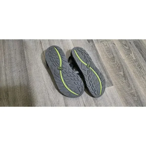 Chacos Mens Z1 Outdoor Sandal Adjustable Double Strapped Gray/Lime Green 13 - Picture 8 of 11